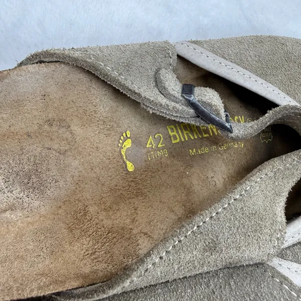 Birkenstock Mantova Suede Mary Jane Clogs Taupe 42 L11 M9 Narrow READ‎ - Image 4