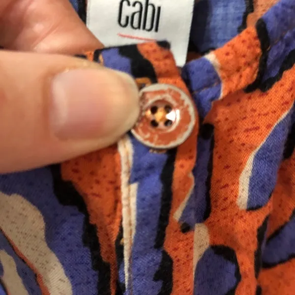 Cabi Orange & Purple Animal Print Sleeveless Top Womens M Tank Blouse Beachy - Image 4