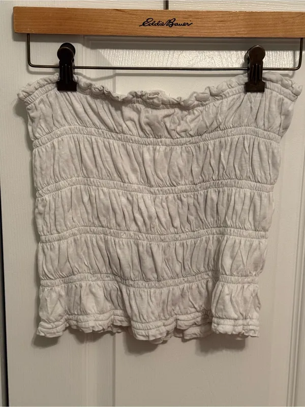 By Anthropologie Smocked Tube Top in White - Image 2