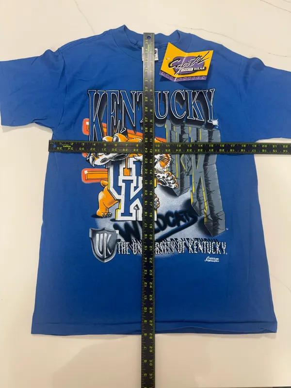 Vintage 90s Kentucky Wildcats T Shirt NWT Capitol Graphics USA NCAA Big Graphic M - Image 5