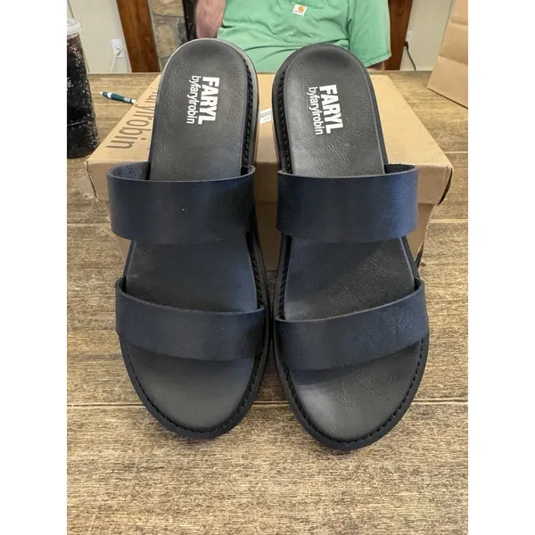 Faryl‎ by Farylrobin women's slide sandals Rory Black Size 10 - Image 2