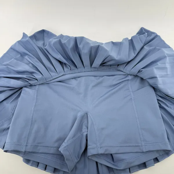 Gold Hinge Pleated Tennis Skirt Skort Dusty Blue Women XS Pickleball Preppy - Image 3