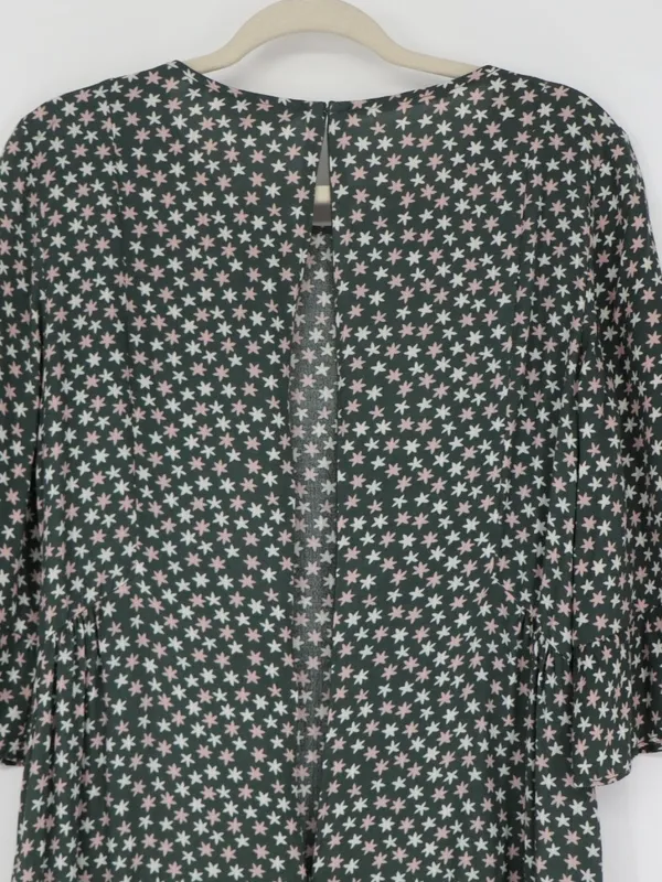 Boden Hyacinth Dress 8R Green Scattered Stars 3/4 Flutter Sleeve 100% Viscose - Image 10