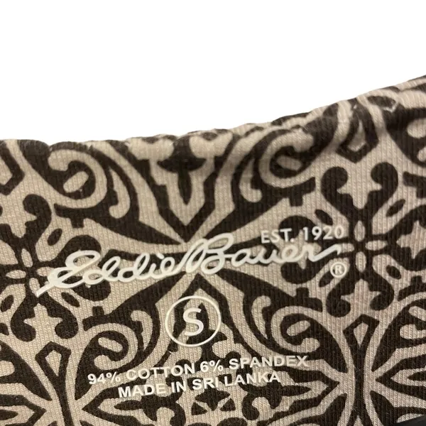 Eddie Bauer Brown Damask Form Fitting Sleeveless Cotton Stretch Gorpcore Blouse - Image 4