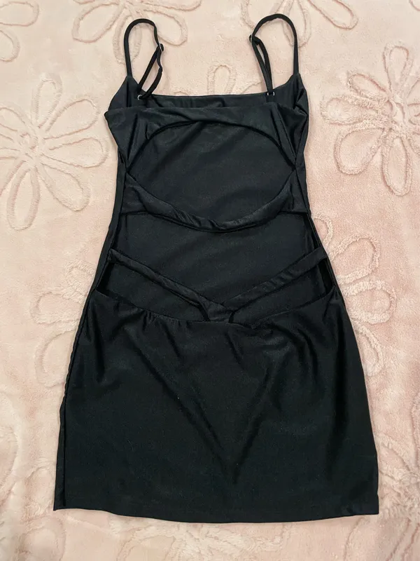 Edikted Black Mini Dress - Image 2