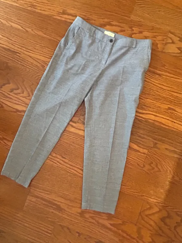 Talbots Chambray Casual Pants Trousers Size 12 Petite Preppy Minimalist Straight - Image 6