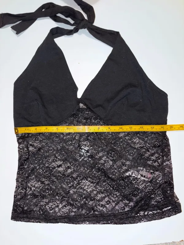Lace Halter Top Black Size L - Image 4