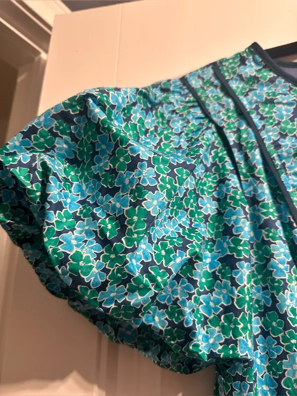 Entro Blue Floral Puff-Sleeve Maxi Dress - Image 8