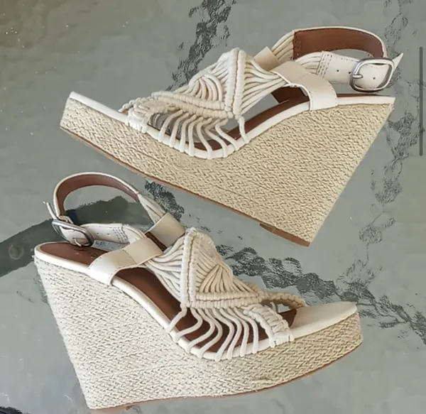 Lucky Brand Cream Crochet Wedges - Image 3