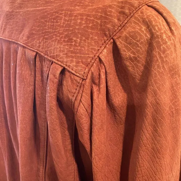 Vintage Jasmin Jonquet Rust Genuine Cowhide Leather Jacket Slouchy 80s L - Image 10