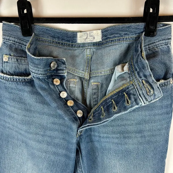 We The Free Maggie Button Fly Denim‎ Cropped Jeans Womens Size 25 Frayed Hem - Image 8