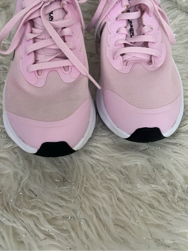Nike Light Pink Young Star Runner 3 GS Sneakers Black Swoosh Size US5.5Y UK5 EUR - Image 4