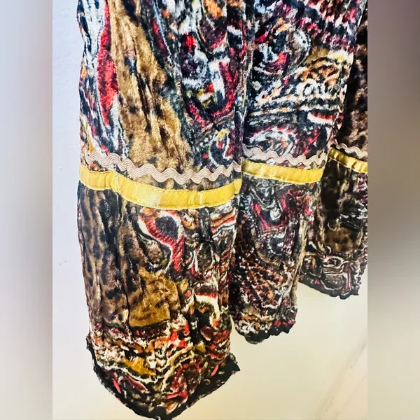 Chandry Kc Boho Velvet Animal Print Midi Skirt Nwt! Fall Style - Image 5