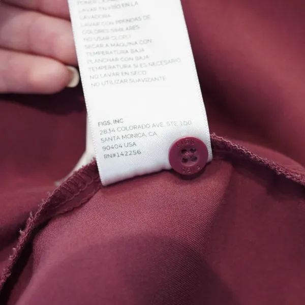 Figs Womens Rafaela Oversized Scrub Top Technical Collection Wine Red Size XL - Image 13