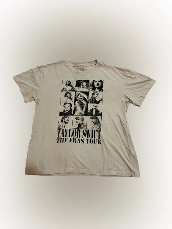 Taylor Swift The Eras Tour Collage Concert Tee Ecru Sz XL Like New - Image 2