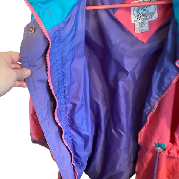 Vintage 80s 90s Pink Purple Women's Jacket wind proof streetwear barbiecore - Image 10