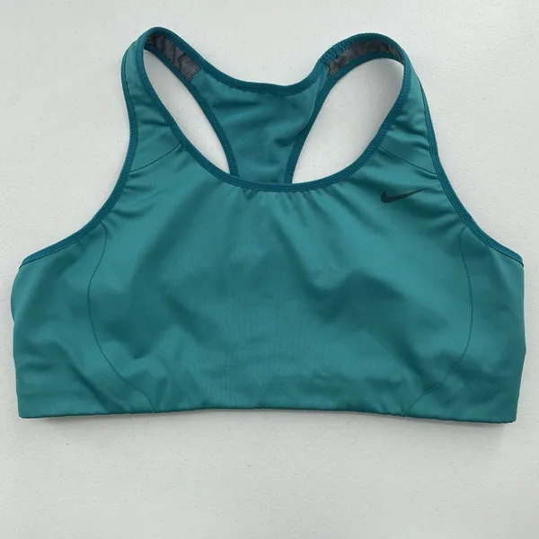 Nike Medium Sports‎ Bra Teal Dri Fit Medium Support Wicking Racerback Athletic - Image 2