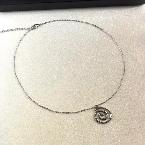 Spiral Pendant Necklace for Men Women Simple Design Streetwear Unisex Style - Image 5