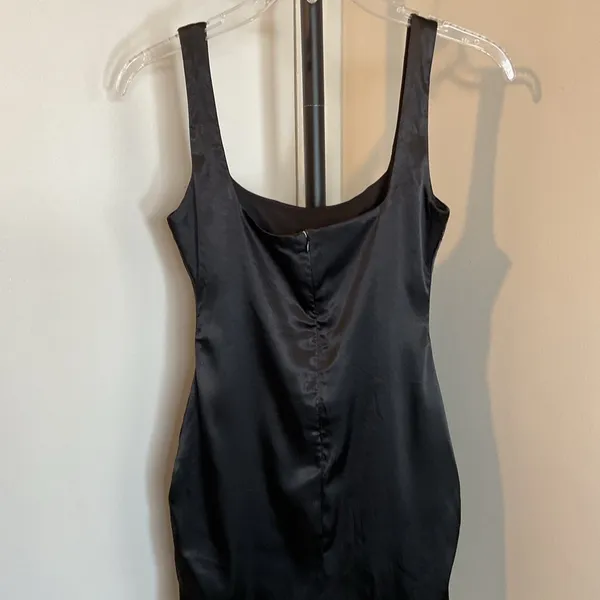 Source Unknown Black Bodycon Mini Dress Square Neck Sleeveless - Image 8