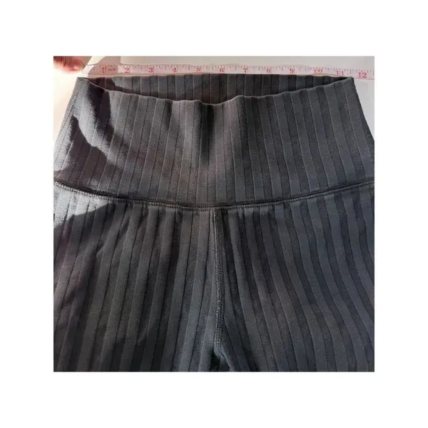 OFFLINE by‎ Aerie OG Original Flare Leggings Ribbed High Rise Black Grey Medium - Image 7