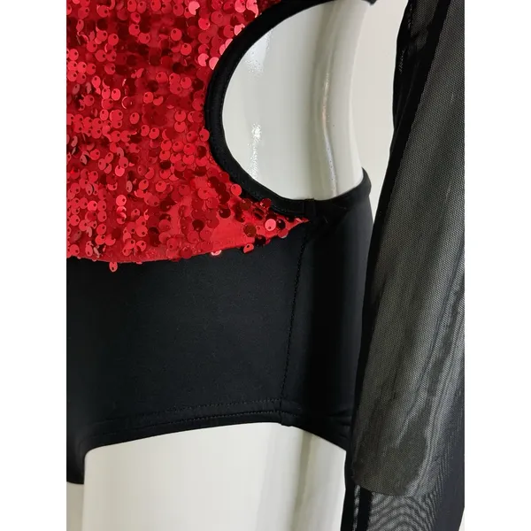 Weissman Dance Leotard Women’s Adult Medium MA Sequin Costume Long Sleeve - Image 13