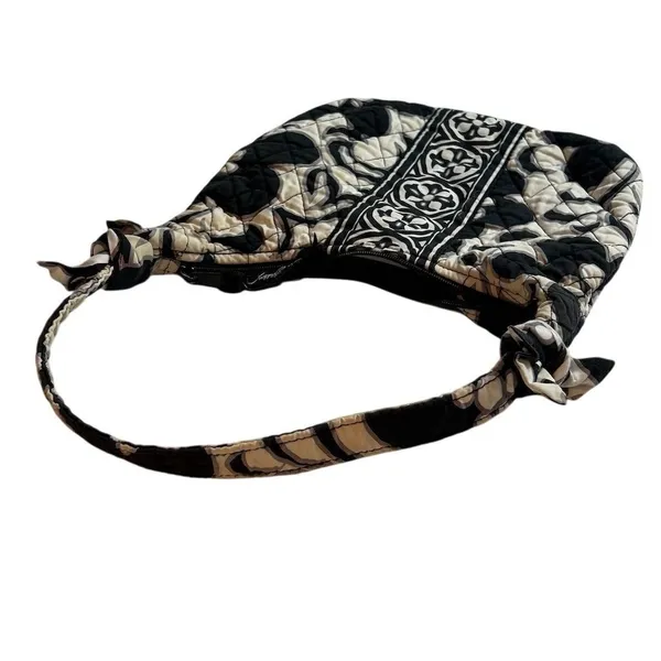 Vera Bradley Night & Day Floral Shoulder Bag Black White‎ Casual Purse - Image 6