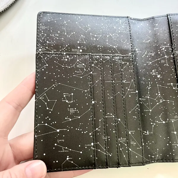 astronomy-themed constellation passport cover Black White Multi Compartment - Image 4