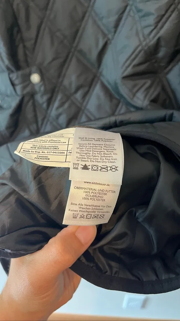Eddie Bauer Black Quilted Barn Jacket Coat Snap Front Women's Medium M Classic E - Image 6