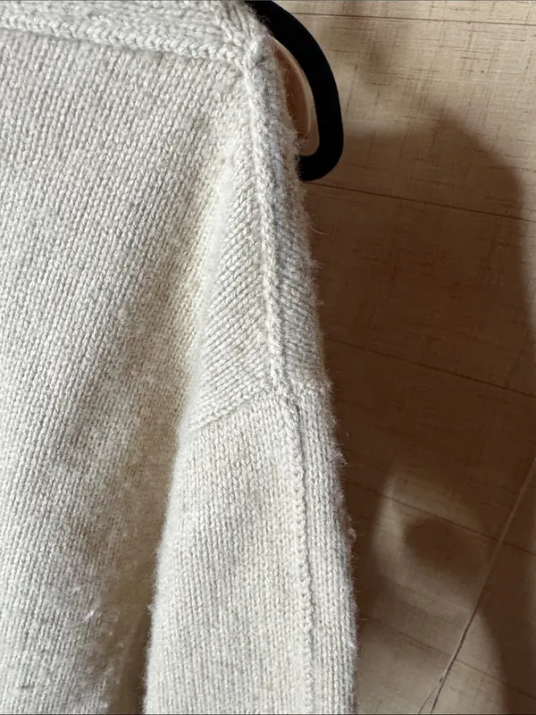 Banana Republic Oversized Merino Wool Cotton Sweater Natural Size Small - Image 7