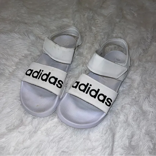 Adidas White Open Tor Slip on with Back Sandal size women’s 7 - Image 2