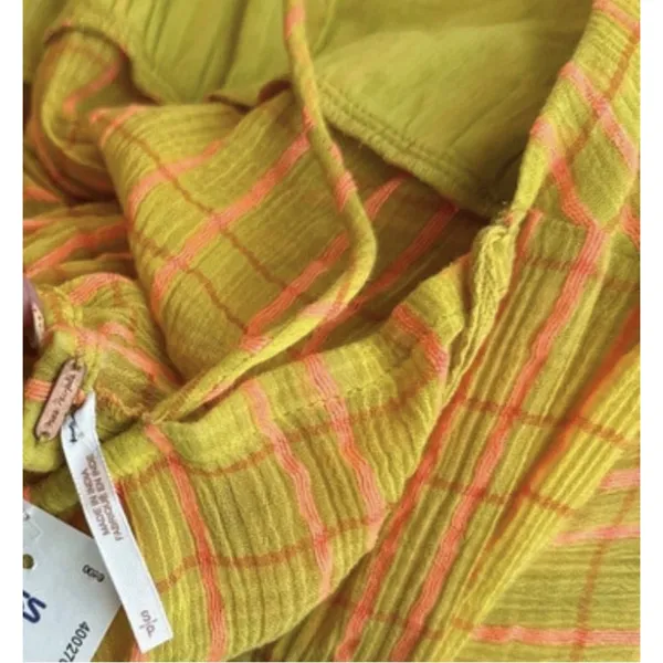 Free People $108 NWT Marigold Maxi Dress Plaid Cotton Woven Strappy Small - Image 10