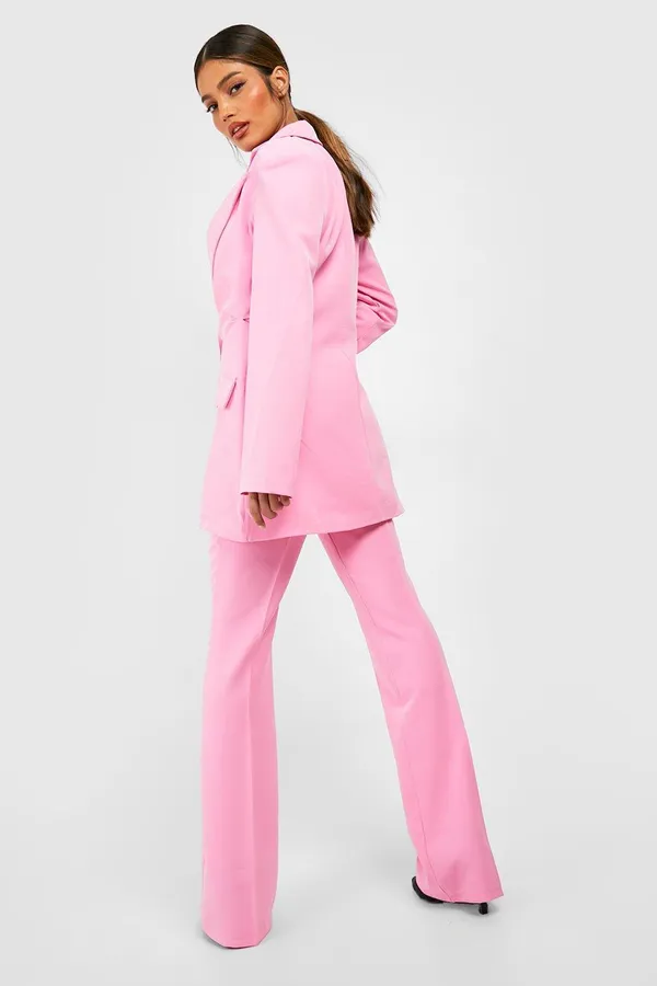 Boohoo NWT Pleat Front Tailored Trousers Candy Pink - Image 3