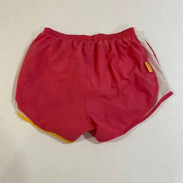 Nike FitDry Tempo Running Shorts Women’s Medium Red Yellow Trim Activewear - Image 2