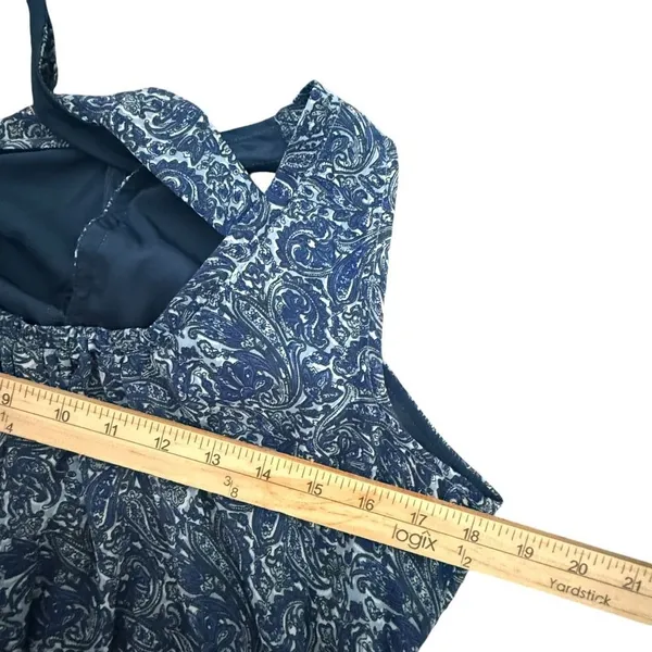Converse Womens Paisley Print Open Back Dress Size M Blue Halter Tie Waist BOHO Casual - Image 13