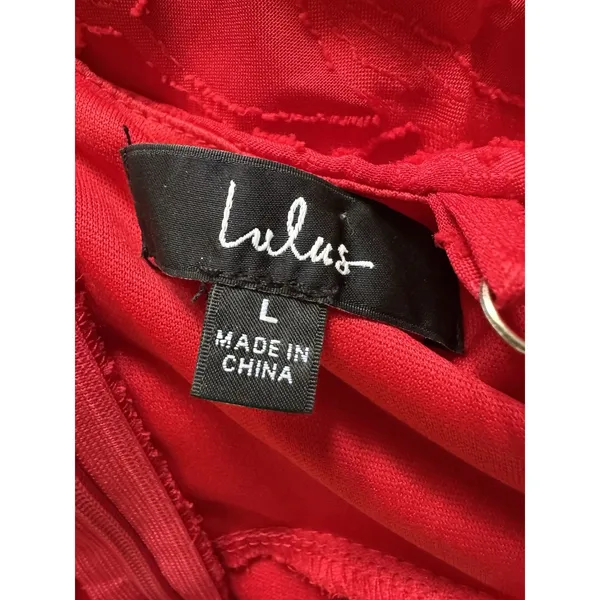 Lulus Perfectly Picturesque Red Floral Burnout Surplice Midi Dress Size Large - Image 11