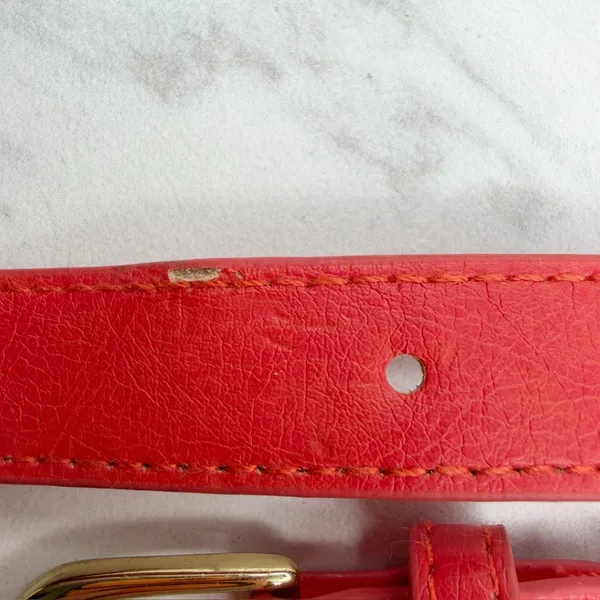 H&M Womens Red Braided Faux Leather Belt Extra Small (XS) ✨ - Image 11