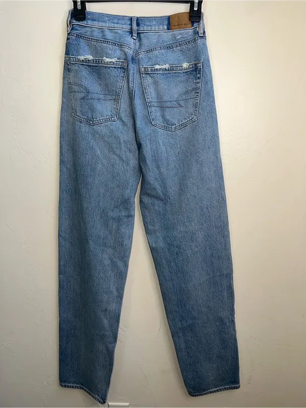 American Eagle Outfitters Baggy Jeans size 0 Light Blue Women's - Image 4