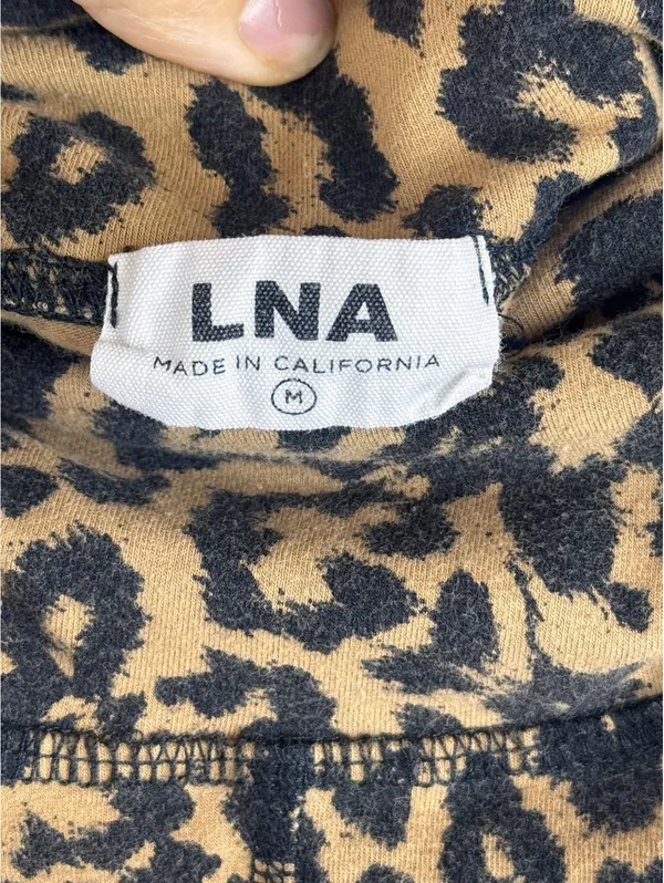 LNA Leopard Print High Rise Bike Shorts Biker Shorts Brown Black Size M - Image 5