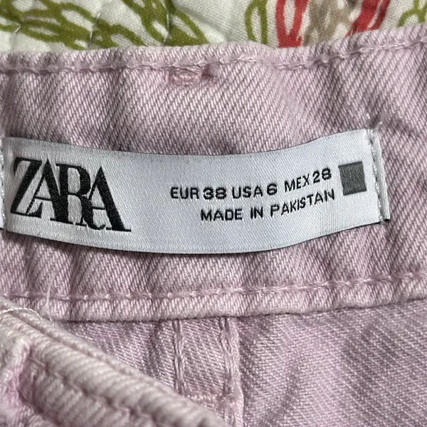 ZARA women’s size 6 lavender light purple front slit jeans business casual - Image 7