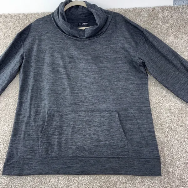 Crane Pullover Cowl Neck Pullover Womens XL Gray Heathered Thumbholes Athletic‎ - Image 7