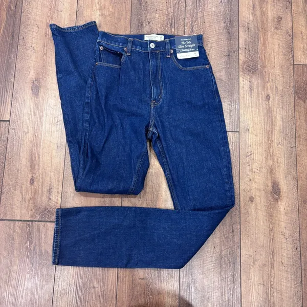 Abercrombie & Fitch 90s Slim Straight Ultra High Rise Curve Love Jeans 26/2L NWT - Image 2