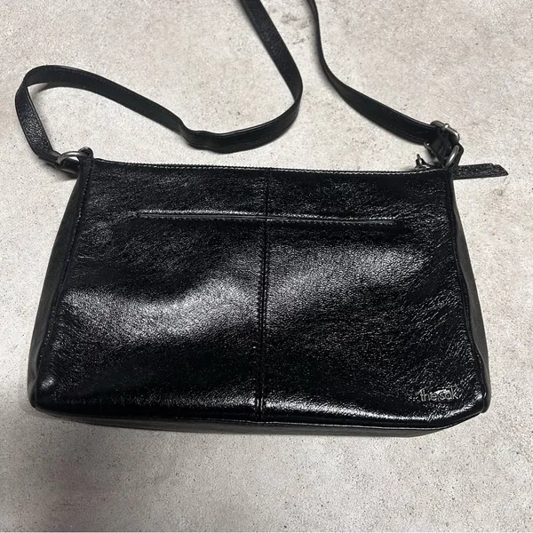 The Sak Ventura Small 100% Leather Crossbody Black Onyx Leaf Floral Printed - Image 3