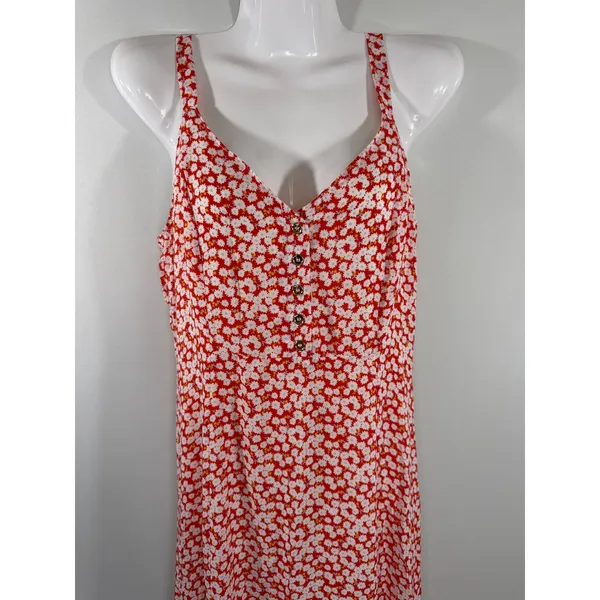 Lulus‎ Red Floral Daisy Ruffle Midi Dress Women Small Cottagecore Boho Romantic - Image 3