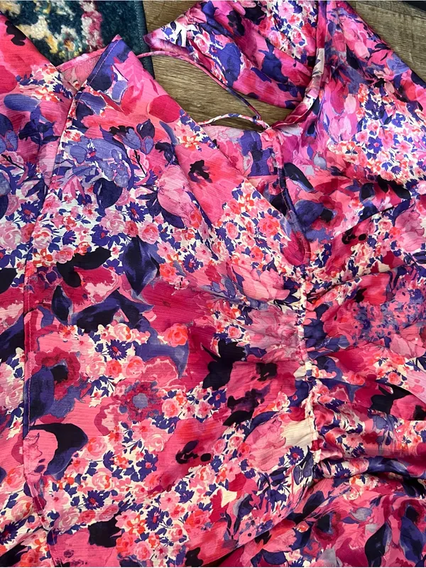 Zara purple and pink printed dress - Image 6