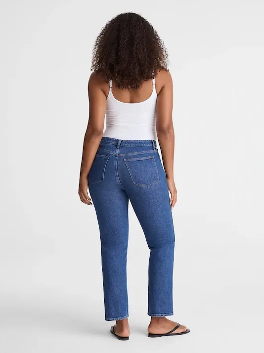 Madewell The Curvy Longline Straight Crop Jeans in Marina Blue Wash NWT Size 29 - Image 3