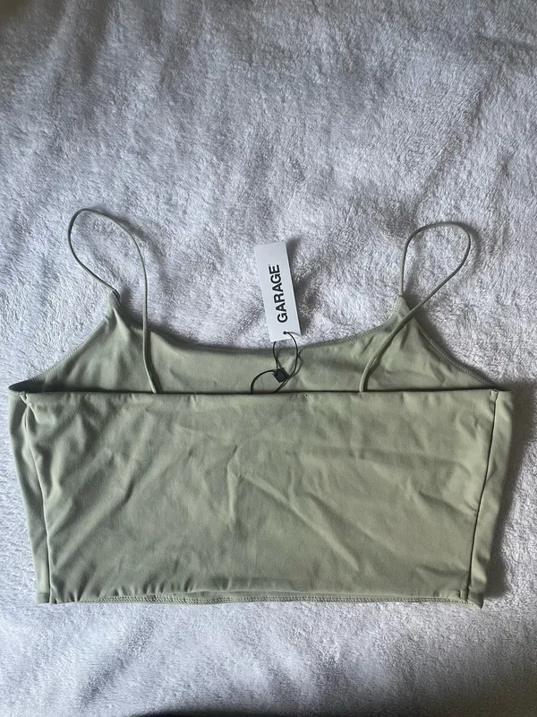 Garage Cropped Tank Top Green - Image 2
