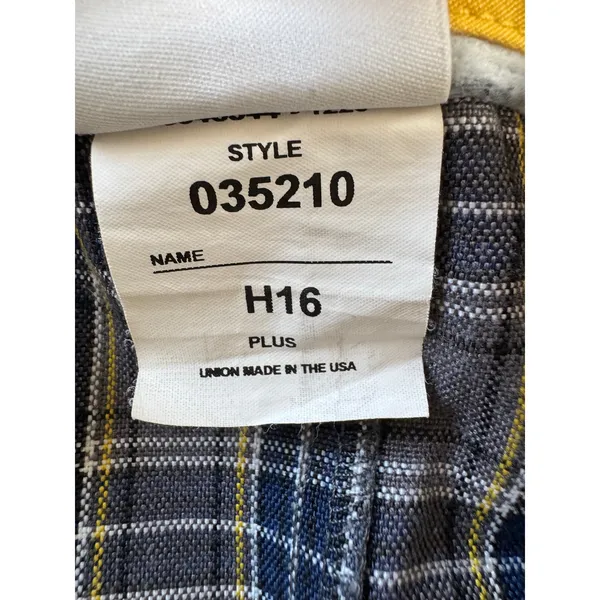 Vintage ‘90s Dennis Gray, Navy, Yellow & White Plaid Skort w/ Decorative Buckles - Image 8