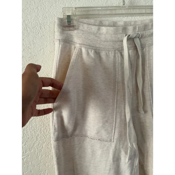 Aerie Joggers S Long Oatmeal Heather Cotton Drawstring High Waist Lounge Pants - Image 2