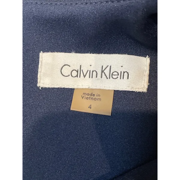 Calvin Klein Sleeveless Sheath Dress Size 4 Navy Stretch - Image 2