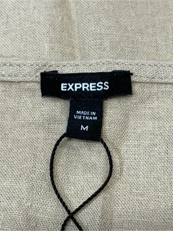 Express Summer-Blend Linen Square Neck‎ Tank Cream Size Medium NWT - Image 4